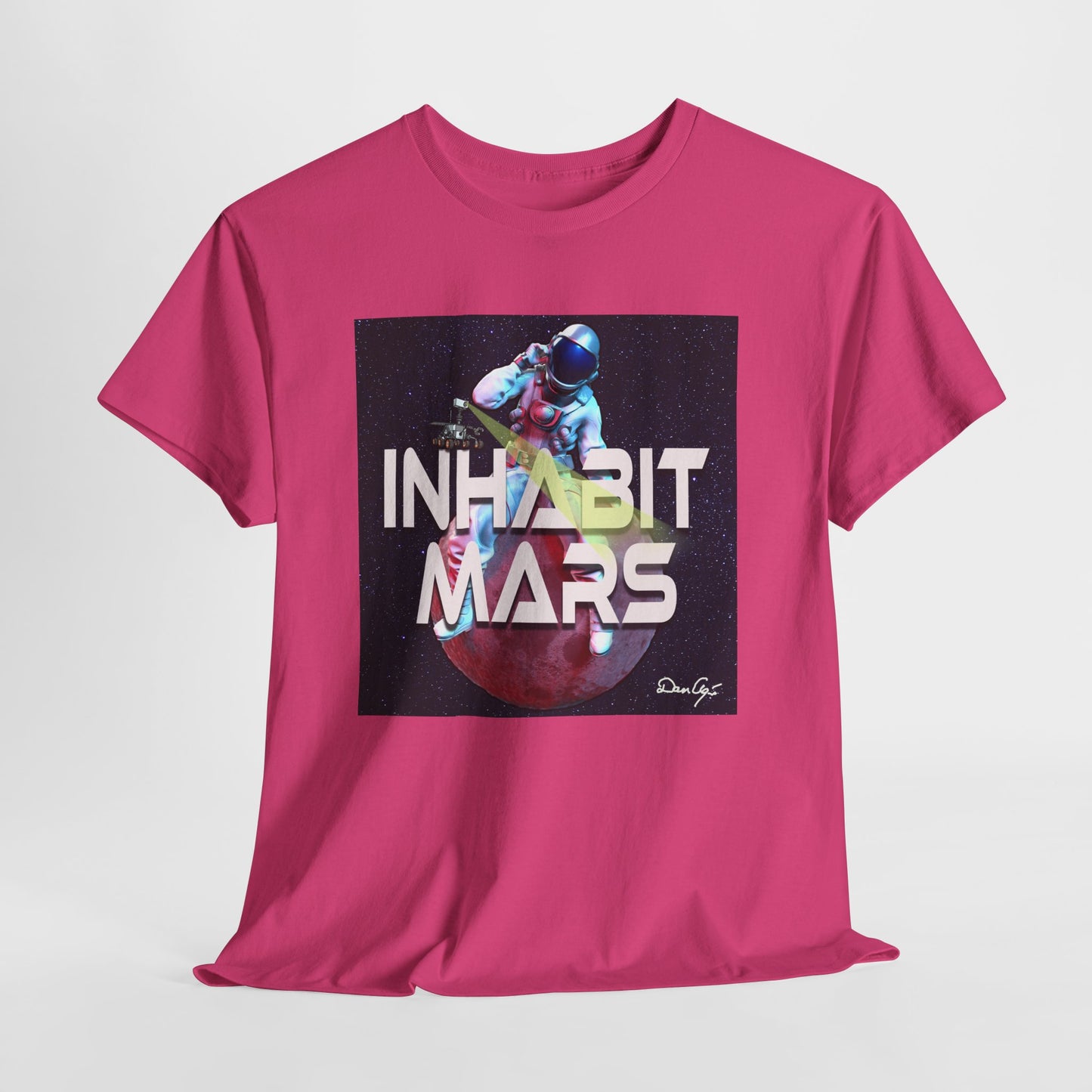 Inhabit Mars, Unisex Heavy Cotton Tee, Space, SpaceX, Universe, UFO, multiverse, graphic design, png, graphic design, t-shirts, tee