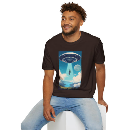 Cosmic Abduction Unisex T-Shirt | Space Alien Tee, UFO Graphic Shirt, Sci-Fi Fan Gift, Casual Style, Cool Vintage Look