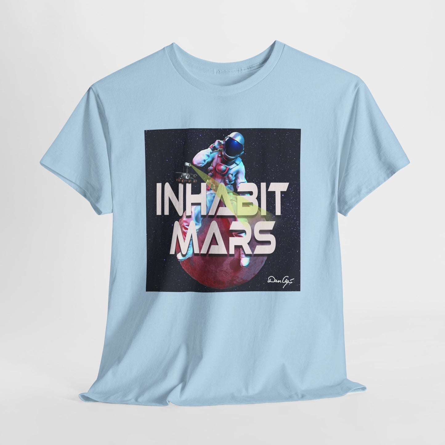 Inhabit Mars, Unisex Heavy Cotton Tee, Space, SpaceX, Universe, UFO, multiverse, graphic design, png, graphic design, t-shirts, tee