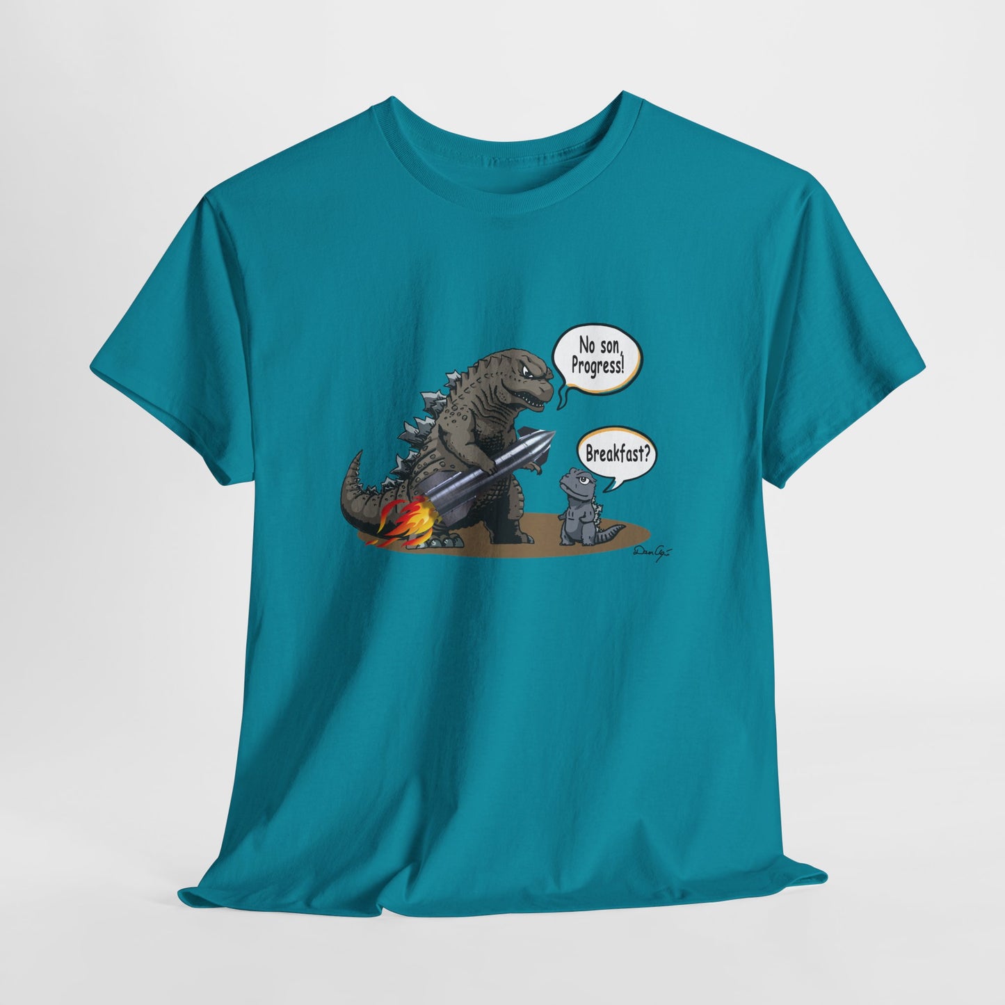 Godzilla, Son and SpaceX, Unisex Heavy Cotton Tee, print design, t-shirt, t-shirts, t-shirts, png, funny, cartoons, tee