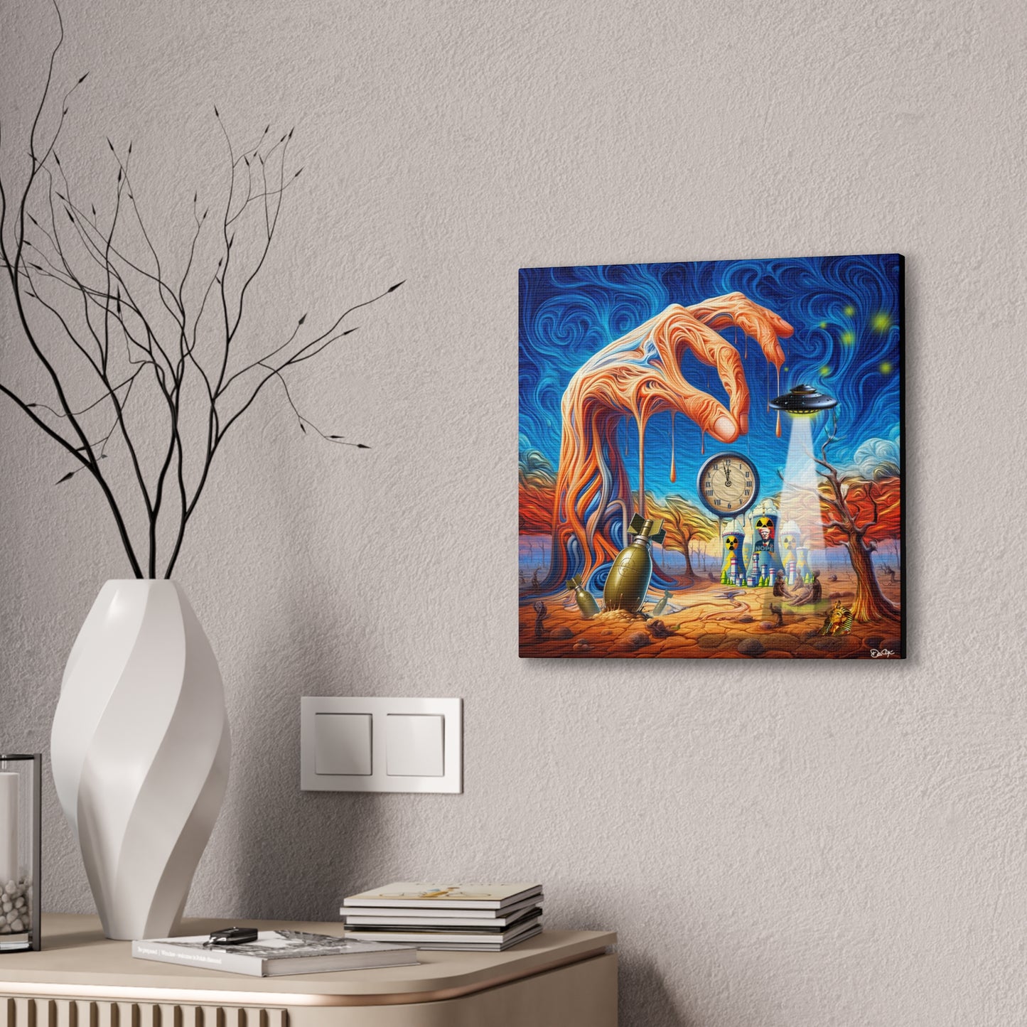 Two Minutes till Midnight, Canvas Stretched, 0.75", doomsday, funny, comedy, graphic design, png, svg