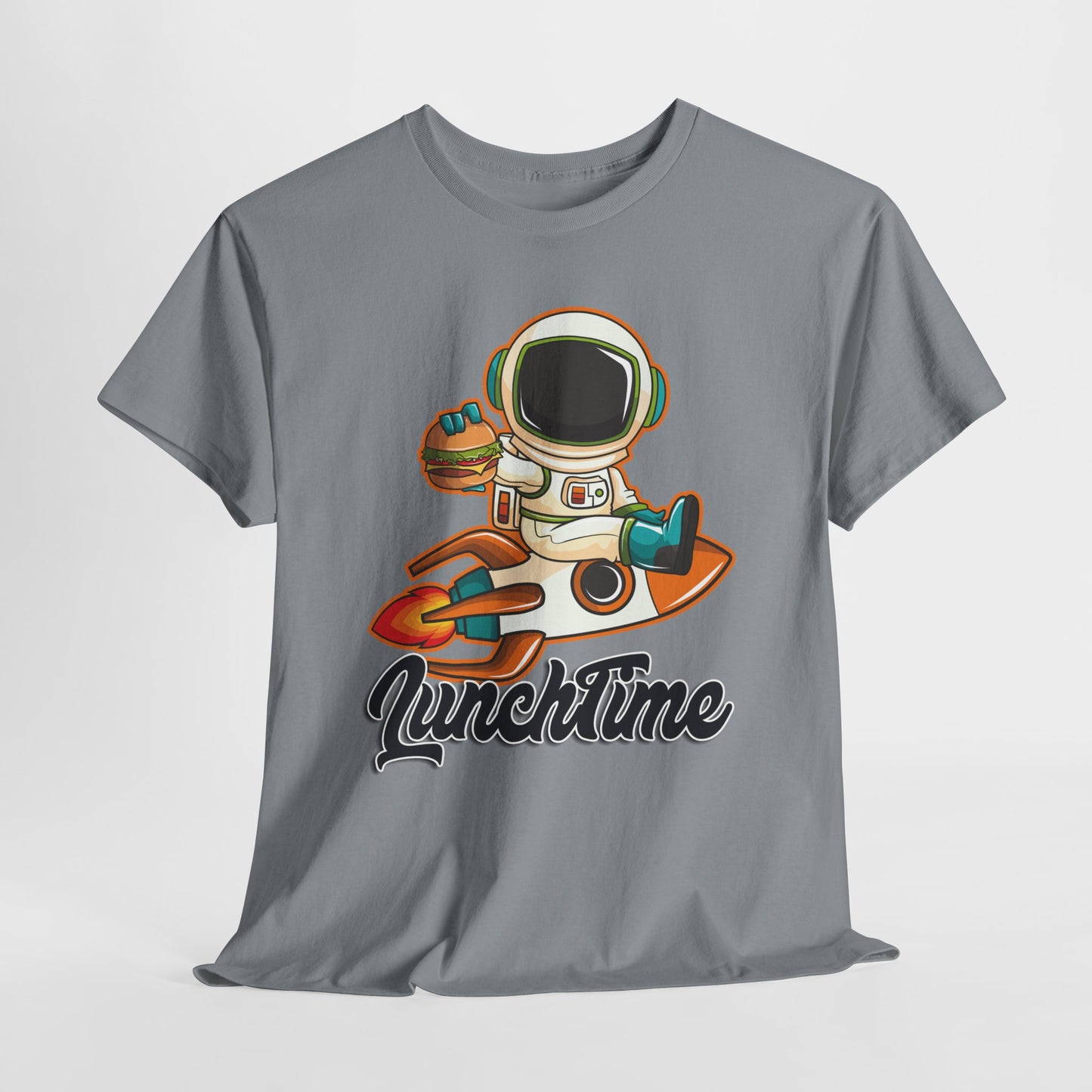 Astronaut Lunchtime Unisex Heavy Cotton Tee - Fun Graphic T-Shirt for Space Lovers, GraphicTees, png, t-shirts, tshirts